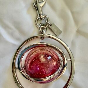 Coach Metallic and Pink Orb Keychain